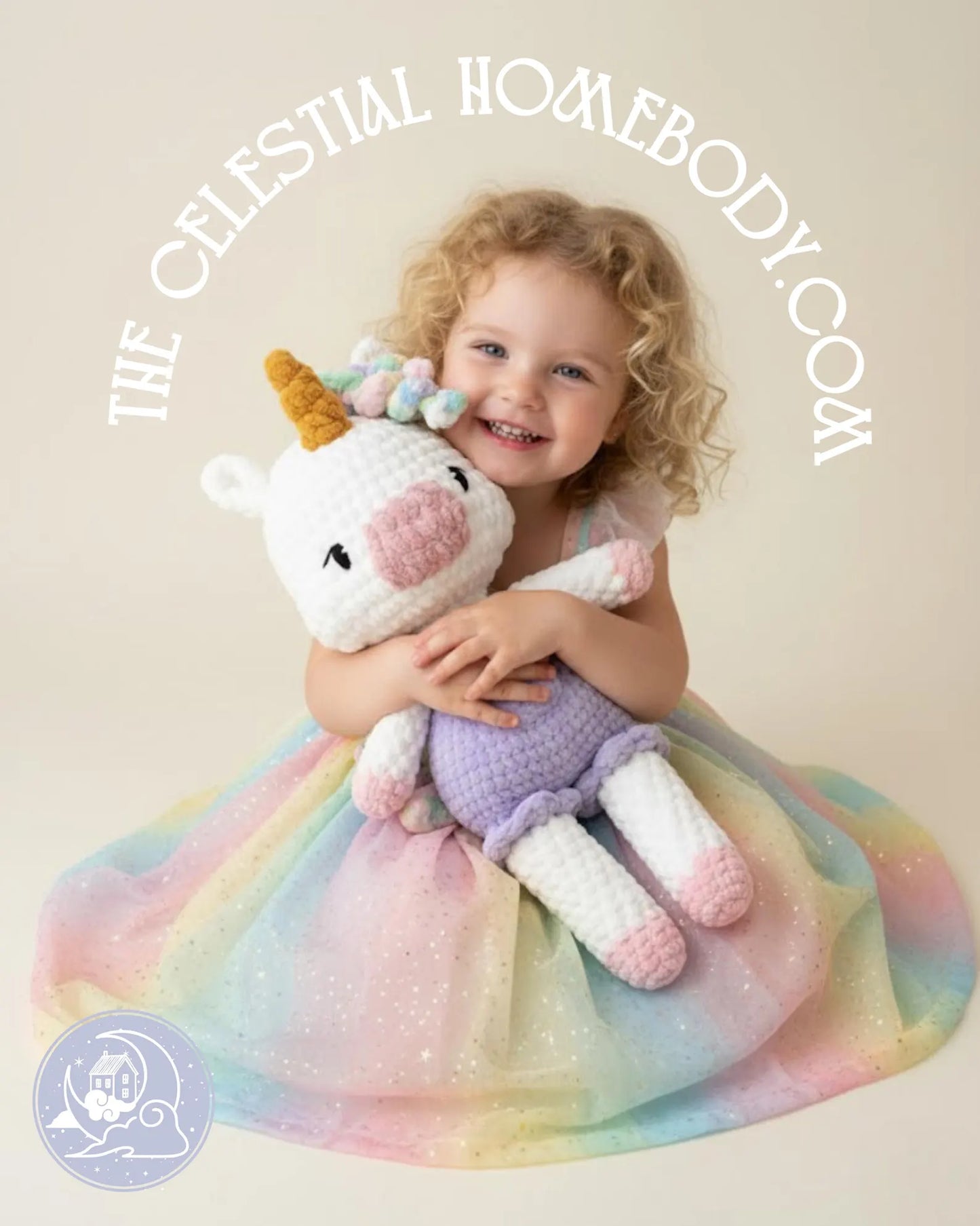 Luna the Unicorn Low-Sew Crochet Amigurumi Pattern DIGITAL DOWNLOAD - Snuggle Sprites Collection (Copy)