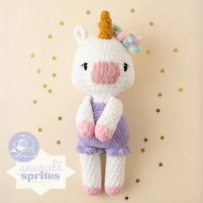 Luna the Unicorn Low-Sew Crochet Amigurumi Pattern DIGITAL DOWNLOAD - Snuggle Sprites Collection (Copy)