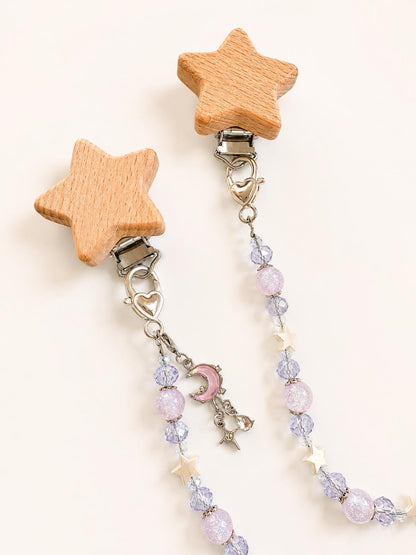 Star Clip Natural Wood For Hook Halo Crochet Tool Tether - Attach to Your Clothing, Project Bag, etc.