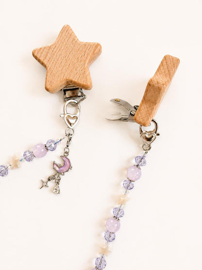 Star Clip Natural Wood For Hook Halo Crochet Tool Tether - Attach to Your Clothing, Project Bag, etc.