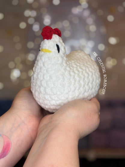 Stardew Valley Chicken Plushie | Handmade | Amigurumi | Super Soft | Gift | Gamer Office | Desk Ornament