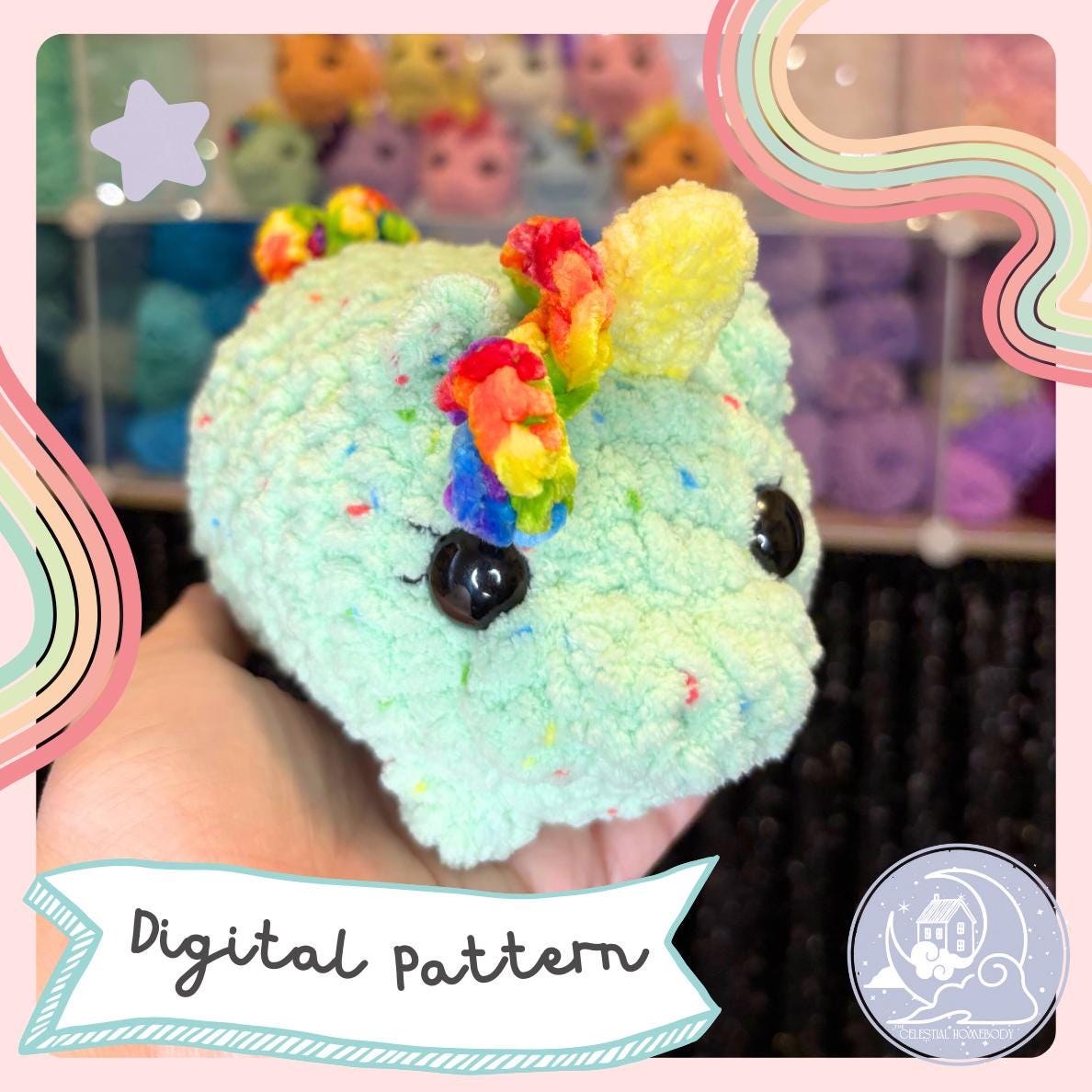 Loaf Unicorn Beginner Friendly LOW SEW Crochet Pattern Digital Download Quick Amigurumi Pattern