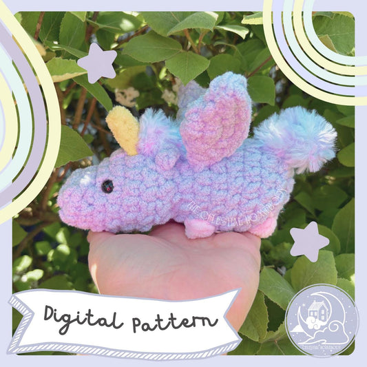 Lyra the Pegasus LOW SEW Crochet Pattern Digital Download Quick Amigurumi Pattern Great for Market Prep!