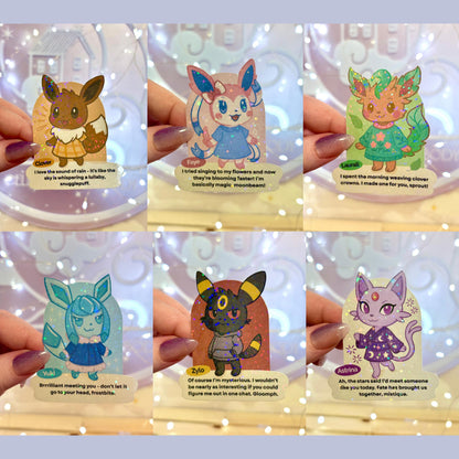 The Pocket Monster Fox as Villagers Collection - Holographic Waterproof Sticker for Water Bottle/Stanley, Car, Laptop, Phone, Game Console