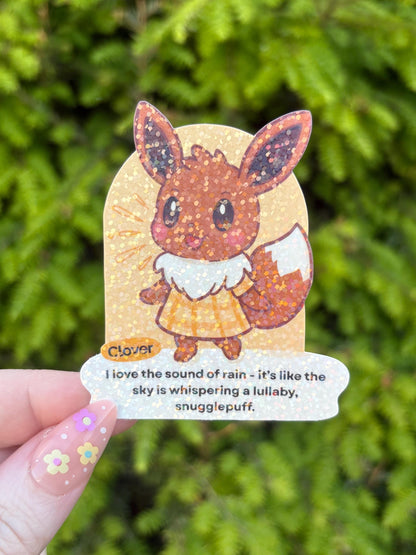 The Pocket Monster Fox as Villagers Collection - Holographic Waterproof Sticker for Water Bottle/Stanley, Car, Laptop, Phone, Game Console