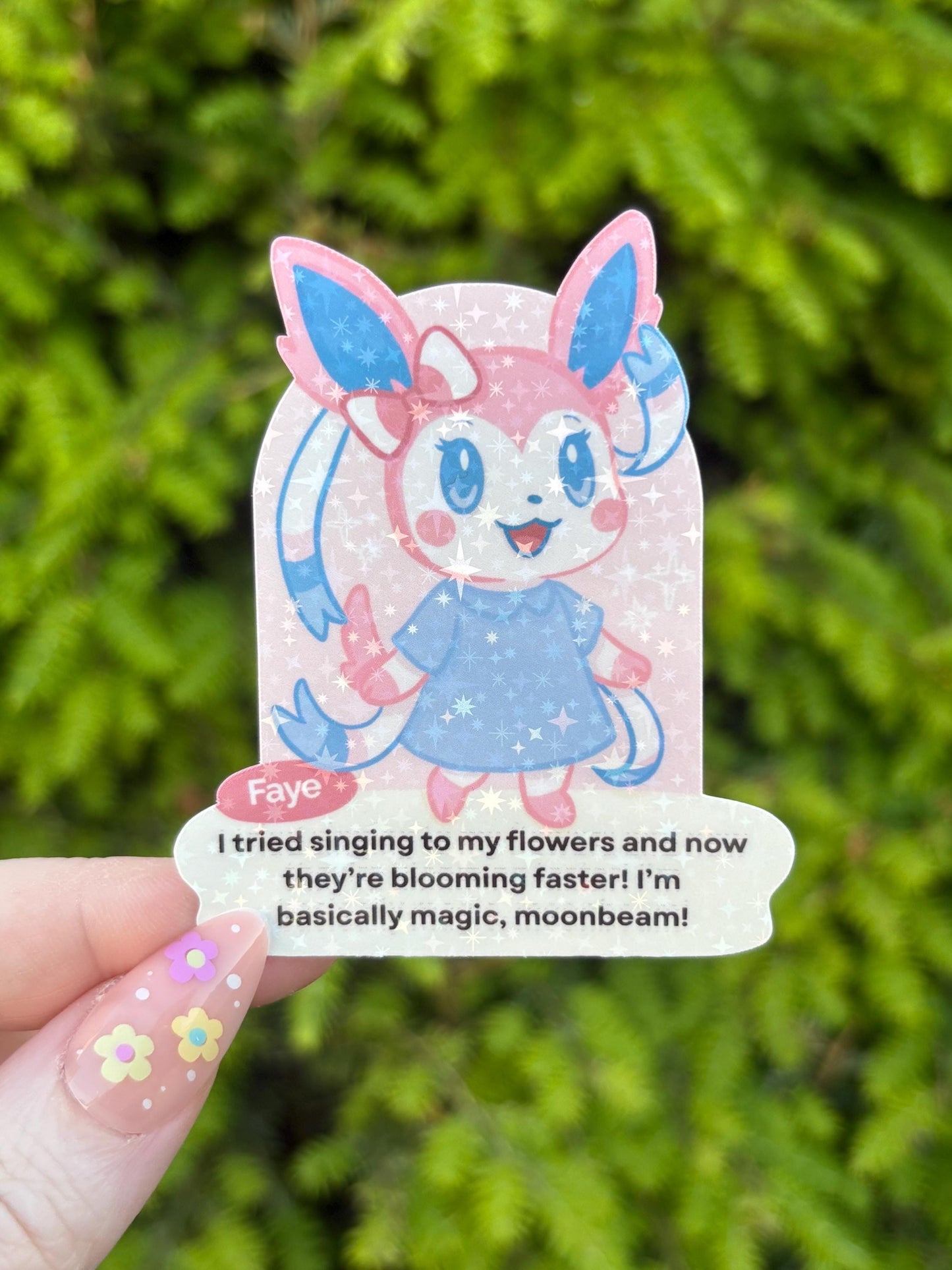 The Pocket Monster Fox as Villagers Collection - Holographic Waterproof Sticker for Water Bottle/Stanley, Car, Laptop, Phone, Game Console