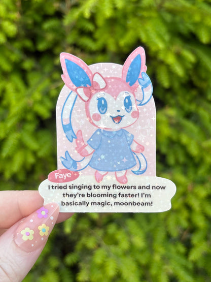 The Pocket Monster Fox as Villagers Collection - Holographic Waterproof Sticker for Water Bottle/Stanley, Car, Laptop, Phone, Game Console