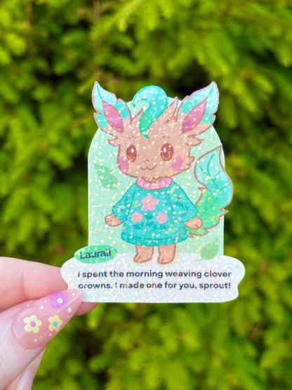 The Pocket Monster Fox as Villagers Collection - Holographic Waterproof Sticker for Water Bottle/Stanley, Car, Laptop, Phone, Game Console