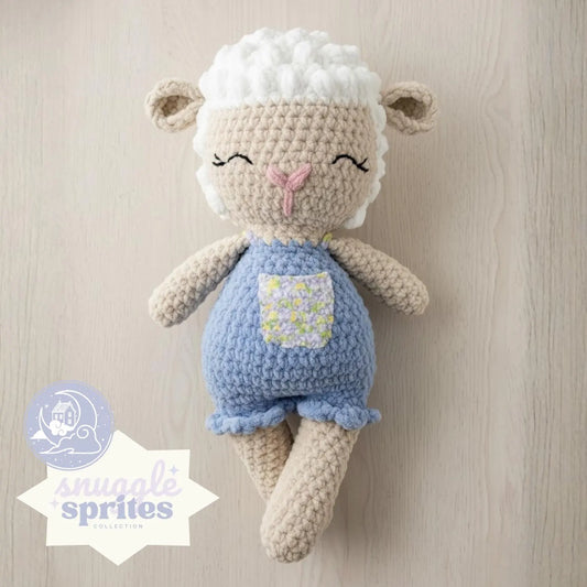Lulu the Lamb Low-Sew Crochet Amigurumi Pattern DIGITAL DOWNLOAD - Snuggle Sprites Collection