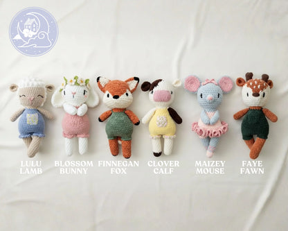Lulu the Lamb Low-Sew Crochet Amigurumi Pattern DIGITAL DOWNLOAD - Snuggle Sprites Collection