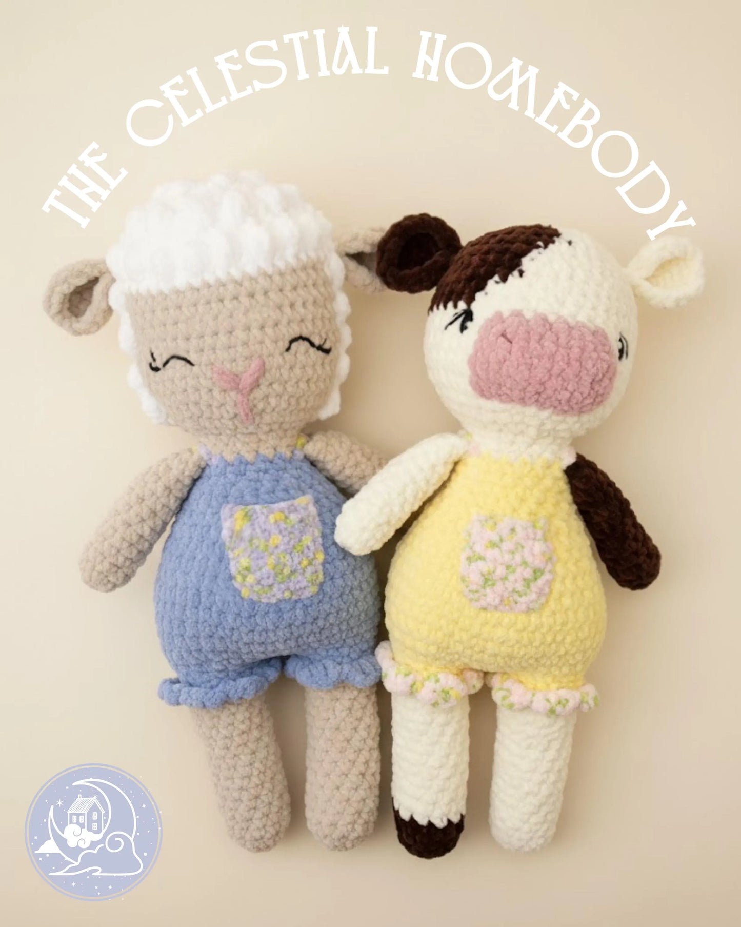 Lulu the Lamb Low-Sew Crochet Amigurumi Pattern DIGITAL DOWNLOAD - Snuggle Sprites Collection